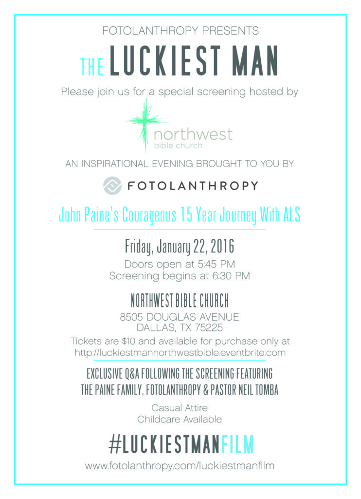 Fotolanthropy Luckiest Man Northwest Bible Invitation